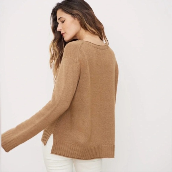 Jenni Kayne Everyday Dark Camel Crewneck Sweater - Picture 3 of 10